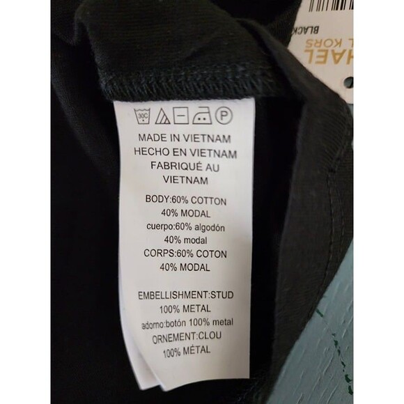 Michael Kors Black & Gold Studded Women's Logo T-Shirt. Size: Medium. NWT - Picture 6 of 9